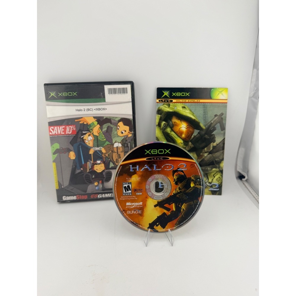 Halo 2 Microsoft Xbox Game with Manual GameStop EB Games Case NTSC-U/C 2004